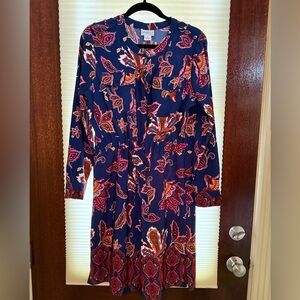 Liz Claiborne Elegant Paisley Print Dress Size PL